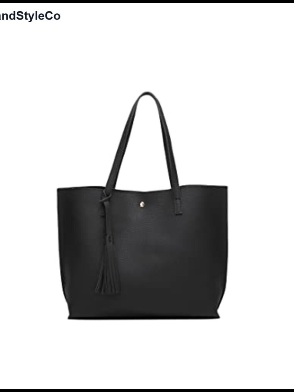 Women's Faux Leather Tote Shoulder Bag Big Capacity Tassel Handbag